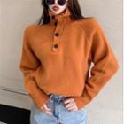 Details High-neck Loose Sweater Orange - One Size