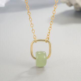 Faux Crystal Necklace Gold - One Size