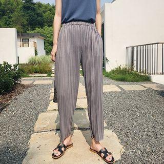 High-waist Pleated Chiffon Pants