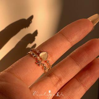Heart Layered Open Ring Ring - Gold - One Size