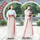 Hanfu Long-sleeve Top / Midi A-line Skirt / Jacket / Set