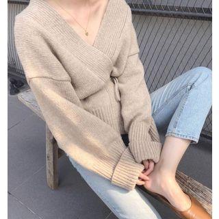 Tie Waist Knit Jacket Light Almond - One Size