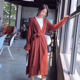 Tie Waist Long Cardigan