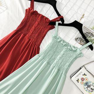 Ruffled-trim Smocked Dress