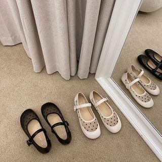 Mesh Panel Mary Jane Shoes