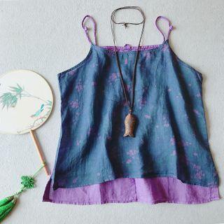 Traditional Chinese Print Camisole Top