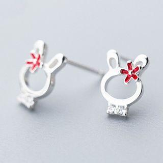 925 Sterling Silver Rabbit Stud Earring
