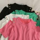 Details Cutout-shoulder Crop T-shirt