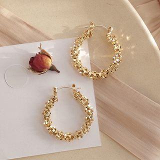 Metal Hoop Earring 1 Pair - Gold - One Size
