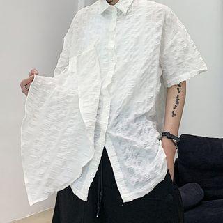 Asymmetrical Texture Oversized Top