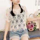 Short-sleeve Crochet Lace Top