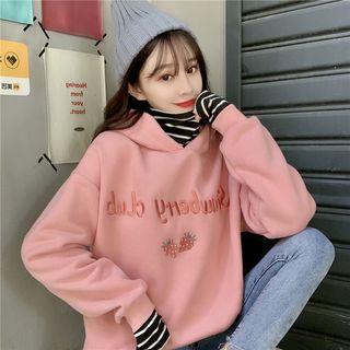 Embroidered Mock Two Piece Hoodie