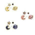 Moon & Star Stud Earring Set (5 Pcs)