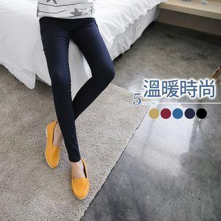 Leopard Pocket Slim-fit Brush-lining Pants