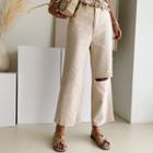 Slit-knee Wide-leg Pants