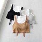Mock Two-piece Padded Cropped Tank Top
