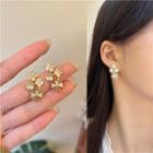 Flower Alloy Earring 1 Pair - Earrings - Gold - One Size
