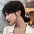 Faux Pearl Bow Ear Jacket 1 Pair - White - One Size