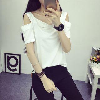 Cutout Shoulder Short Sleeve T-shirt