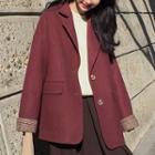 Double-button Gingham Cuff Blazer