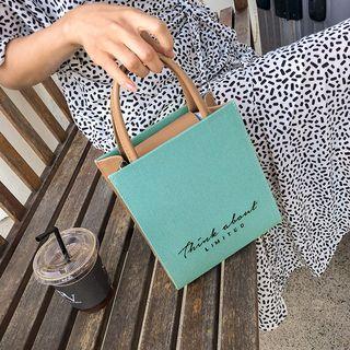 Lettered Boxy Hand Bag
