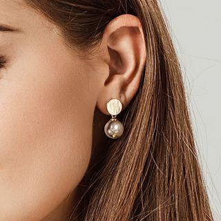 Faux Pearl Planet Dangle Earring