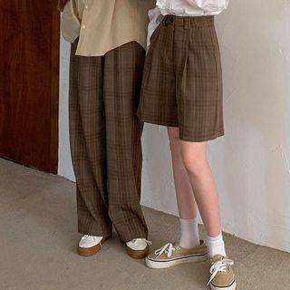 Plaid Shorts / Straight-fit Pants