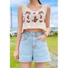 Flower Embroidery Crop Knit Top