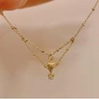 Star Heart Layered Necklace Gold - One Size