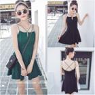 Spaghetti Strap Open Back Mini A-line Dress