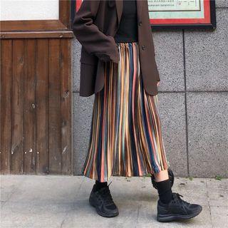 Color Block Velvet Midi Skirt As Shown In Figure - One Size