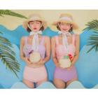 Leegong Pool Party Beribboned Raffia Sun Hat