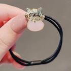 Cat Faux Crystal Alloy Hair Tie Ly1679 - Black - One Size