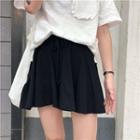 Elastic Waist Plain Skirt