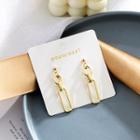Metal Dangle Earring Ab1818 - Gold - One Size