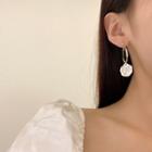 Petal Alloy Dangle Earring 1 Pair - White & Gold - One Size