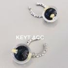 Rhinestone & Bead Earring 1 Pair - As Shown In Figure - One Size