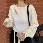 Asymmetrical Hem Knit Shrug