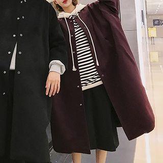 Couple Matching Band Collar Snap-buttoned Coat