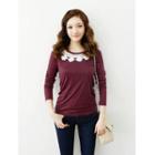 Floral Lace Neckline Top