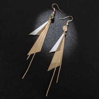 Alloy Triangle Fringed Earring Gold - One Size