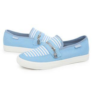 Stripe Canvas Loafers