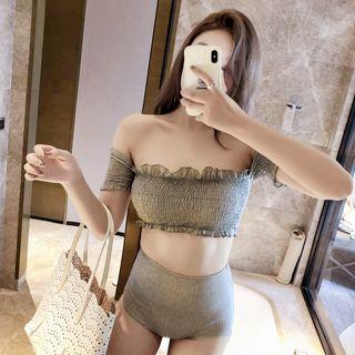 Smocked Strapless Bikini