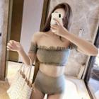 Smocked Strapless Bikini