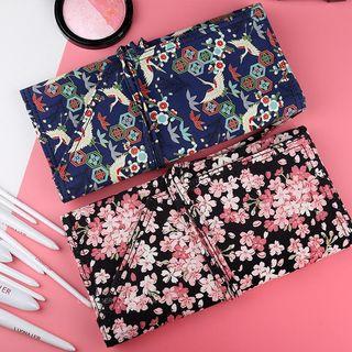 Printed Canvas Makeup Brush Case