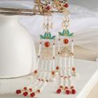Retro Faux Pearl Tassel For Hair Stick 1 Pc - Tassel - Lotus - Green - One Size