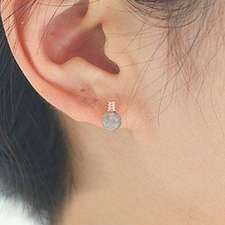 925 Sterling Silver Light Bulb Moonstone Earring