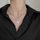 Star Layered Chain Necklace Silver - One Size