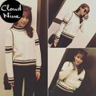 Contrast Trim Mock Neck Sweater