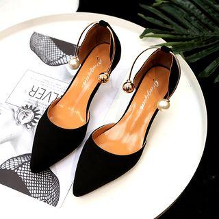 Beaded Pointy Heel Sandals